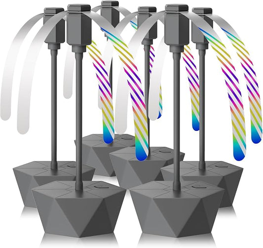 Grete Gotye Portable Battery Powered Fly Fans for Tables Up to 15 Hours Working Time, 6-Pack Indoor Outdoor Food Fan with Flexible Goose-Neck Blades for Home Restaurant Party Picnic Patio BBQ, Grey