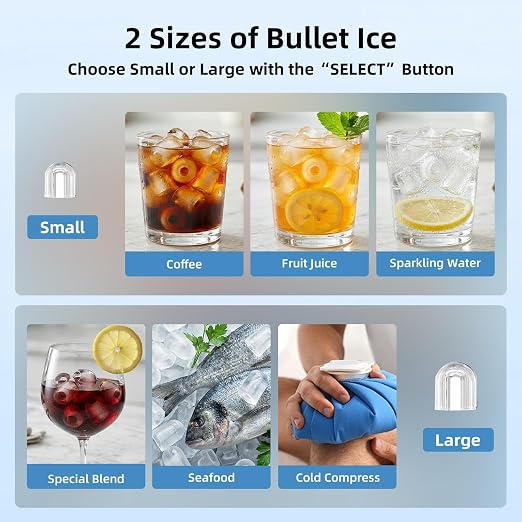 Antarctic Star Ice Maker, Portable Ice Machine with Self-Cleaning Function, 8 Cubes in 6 Mins Fast Countertop Ice Making, Compact Ice Cube Maker for Home, Kitchen, RV, Travel, Stainless Steel