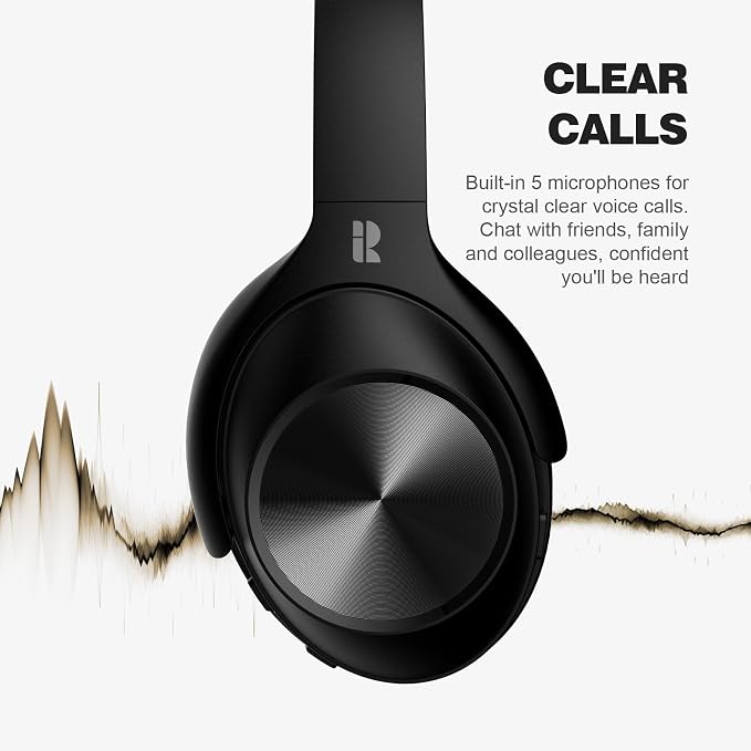 Calmbee Hybrid Active Noise Cancelling Headphones, Bluetooth 5.4 Headphones Wireless Over Ear with Mic for Clear Calls, Hi-Res Audio, 90H Playtime, Transparency, Deep Bass, Dongle Connect, Custom App | Bluetooth 5.4, Clear Mic Calls, Hi-Res Audio, 90H ...