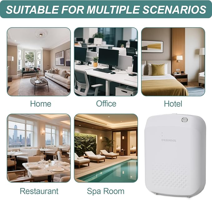 Home Waterless Aroma Diffuser – Bluetooth Smart Essential Oil Nebulizer, Fragrance Reach up to 2,000 sq ft, Perfect for Homes, Hotels, Restaurants, Offices & Spas(White)