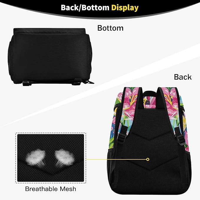 Tropical Pineapples Fruits Cooler Backpack Insulated Leak Proof Beach Cooler Bag Soft Lunch Picnic Hiking Camping Backpack Cooler
