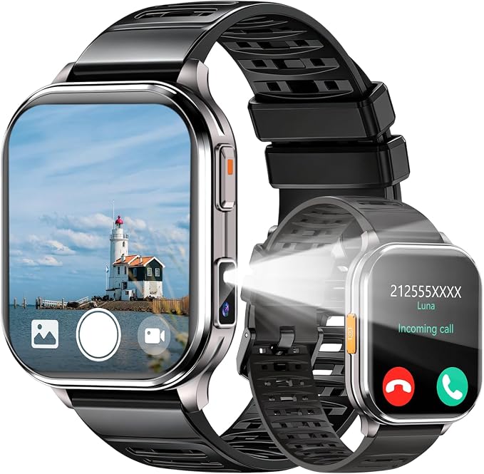 Smart Watches for Men Women with Built-in Camera 2.01" Touch Screen Play local music Save music Fitness with Heart Rate/SpO2/Sleep Monitor IP67 Waterproof Smartwatch for Android iOS 100+ Sports Modes