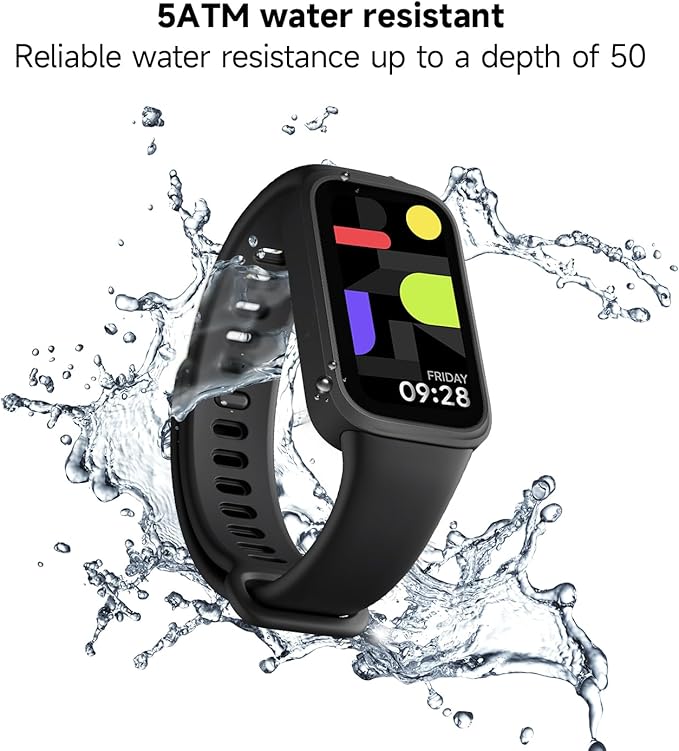 XIAOMI Smart Band 9 Active Global Version, 1.47'' 60Hz Display, 18-Day Battery, 5ATM Waterproof Fitness Tracker with All-Day Health Monitor, 50 Sports Modes (Black)