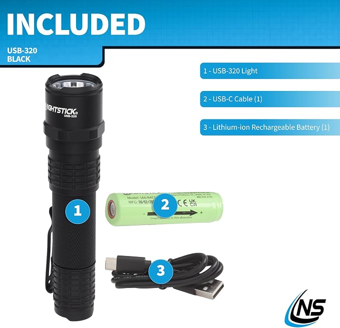Nightstick USB-320 Rechargeable EDC Flashlight