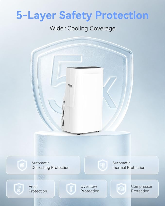 18000 BTU Portable Air Conditioners, AC Unit Portable with Dehumidifier & Heating, Quiet Portable AC for Bedroom, Window Vent Kit for Home Office, Inverter Air Conditioner Portable Cools 900 Sq.Ft