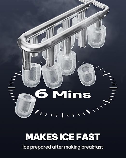 Silonn Ice Maker Countertop,Self-Cleaning Ice Makers with Basket and Scoop,9 Cubes in 6 Mins, 26 lbs per Day, Ideal for Home,Kitchen,Camping,RV,White