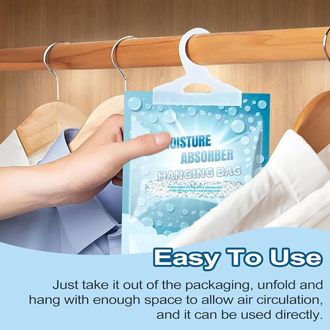 Moisture Absorbers 36 Pack - Fragrance Free Humidity Absorber High-Efficiency Dehumidifier Bags Portable Moisture Hanging Bags for Closet, Bathroom and Kitchen