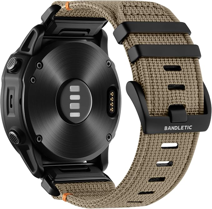 Bandletic Compatible with Garmin Fenix 7X 6X 5X Watch Band - 26mm Quick Fit Rugged Nylon Strap for Fenix 8 51mm/Instinct 2X Solar/Enduro 2 3/Quatix 3/Tactix 7/Charlie/Epix Pro 2/D2 Bravo Delta/Descent