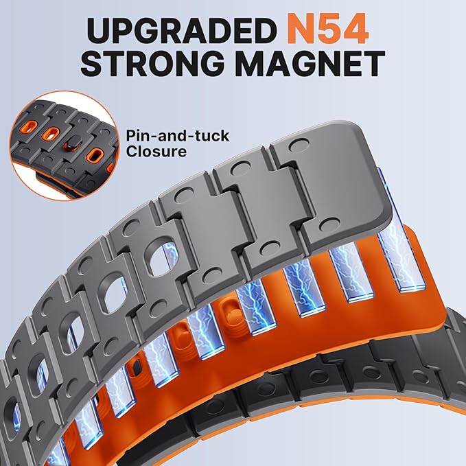 Bandletic 22mm Quick Fit Bands Strong Magnet Compatible with Garmin Fenix 8 45mm/Fenix 7/7 Pro/6/6 Pro/5/5 Plus/Instinct 2/Forerunner 965/955/945/Approach S70 47mm/S62/S60/Epix 2 Pro 47mm/Quatix7/6/5