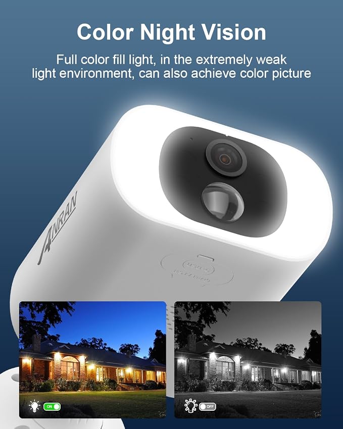 ANRAN 2K Solar Security Cameras Wireless Outdoor & 5MP Solar Security Camera Outdoor, Wireless Battery Powered WiFi Camera for Home