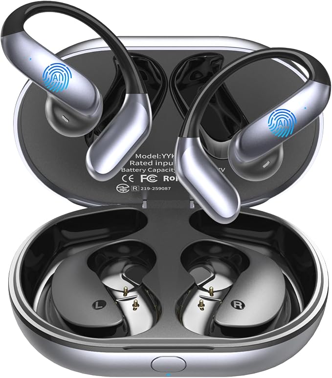 Ai Translation Earbuds, 198+ Languages Two-Way Translator Headphones Real Time, Audifonos Traductores Inglés Español, 4-in-1 Language Translation Earbuds for Travel, Business & Learning - Silver Black