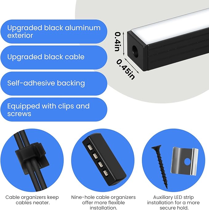 SHUNLEE 6 Pcs RGB Smart Recessed Lighting for Acoustic Panels, WiFi LED Lights for Acoustic Wall Panels Compatible with Alexa, Self-Adhesive Black Aluminum for Wood Slat Wall (2*28+2*16+2*13 in)