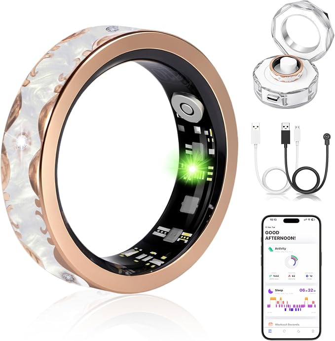 Smart Ring for Women Fitness Ring Health Ring No Subscription Fee White 10#