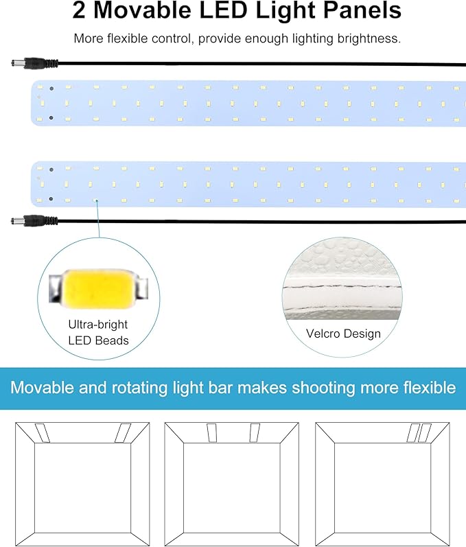 PULUZ 24'' x 24'' Light Box Photography,Large Photo Studio Light Box Professional Dimmable LED Photography Box High CRI Photo Box with 6 Color Backdrops for Product Photography