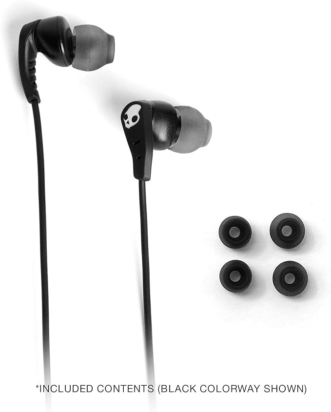 Skullcandy Set USB-C Wired Earbuds with Noise Isolating Fit,in-Line Microphone Call and Track Control for iPhone Android,Ear Gel Sizes Included for Custom Fit - True Black,(Pack of 6)