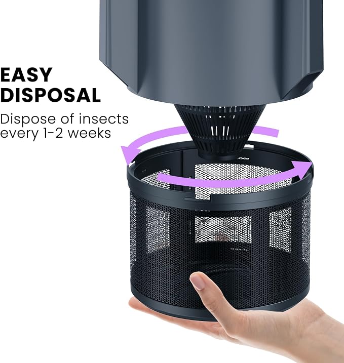 Mosquito Trap & Bug Zapper Indoor Outdoor, Fly Trap with LED Light, Fan, Sleep and Timer Modes, Black