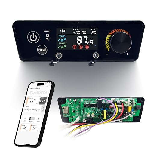 PID WiFi Pellet Trapezoidal Grill Controller Replacement for Pit Boss Copper (Austin XL 1000, Classic 700, Lexington 500) – App Wireless Control Thermostat Board (Replaces CAT-02-PG-AMP)