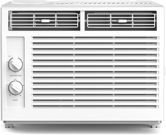 ZAFRO 5000BTU Window Air Conditioners Cool Up to 150 Sq Ft,Quiet Operation Window AC Unit with 2 Cool&Fan Functions,Easy to Use Mechanical Control,Washable Filter,Easy Install Kit,for Small Room,White