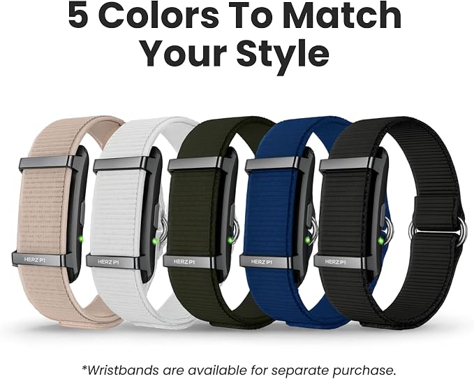 Herz P1 Smart Band Bracelet - Health Wristband Fitness Tracker for Heart Rate, Sleep, Stress, Track Steps, Activity & Body Temperature, 30 Days Battery, Subscription Free App, 1ATM Water Resistant