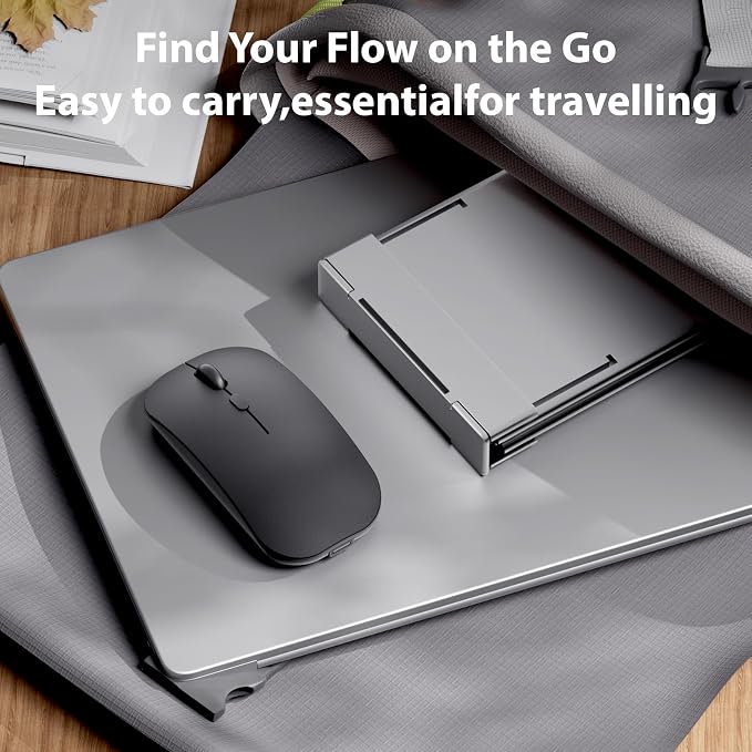Folding & Foldable Bluetooth with Wireless Keyboard and Mouse Combo for Business Travel, 2.4G Wireless + Bluetooth 5.1, USB-C Rechargeable Portable Combo for Mac,Phones,Laptop,iPad,Tablet