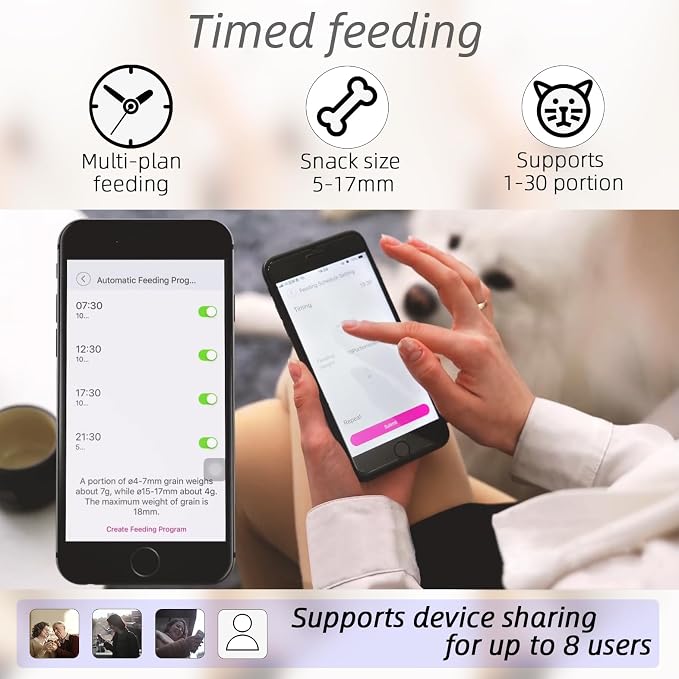 12L Smart Automatic Dog Feeder Large Breed with Camera, 5G WiFi Automatic Cat Feeders Food Dispenser 1080P Full HD Pet Camera Treat Dispenser with Night Vision and 2-Way Audio