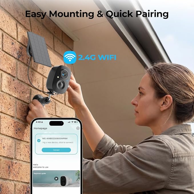 Security Cameras Wireless Outdoor 2K Solar Powered WiFi Cameras for Home Security,AI Motion Detection,Siren Alarm,Spotlight Color Night Vision,2-Way Audio,SD/Cloud Storage (4 Solar Cams)