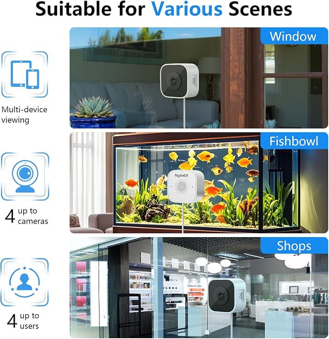 3MP Window Cameras for Home Security,Security Camera, 2K Full Color Night Vision, AI Human & Motion Detection, 24/7 Recording, Two-Way Audio, Easy Installation(Yellow)