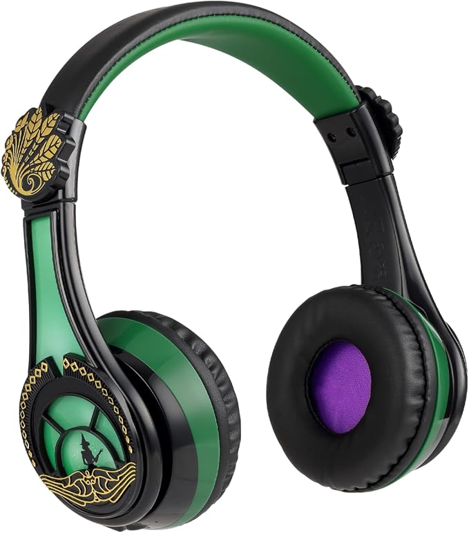 Wicked Elphaba Bluetooth Headphones for Kids, Wireless Headphones for School, Home, or Travel (Wicked Elphaba)