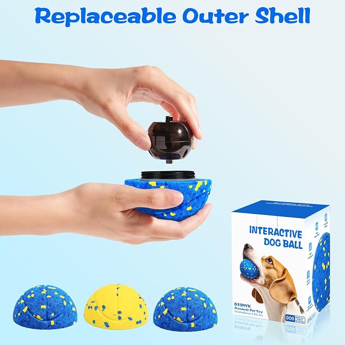 Replacement Shell for Smart Interactive Dog Ball – Durable E-TPU Outer Cover Blue