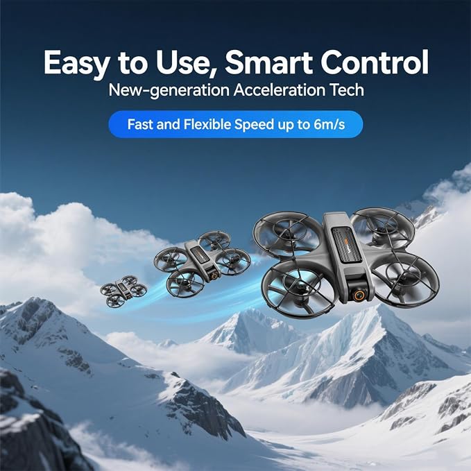 4.5-inch HD Screen Remote Control Drone with 2K Dual Cameras and Brushless Motor, Quadcopter with Propeller Guards, Auto Hover, 3D Flips, Follow-Me Mode, LED Night Lights, Two Batteries for 30 Minutes Flight Time, One-Key Takeoff/Landing — The Ideal Gi...