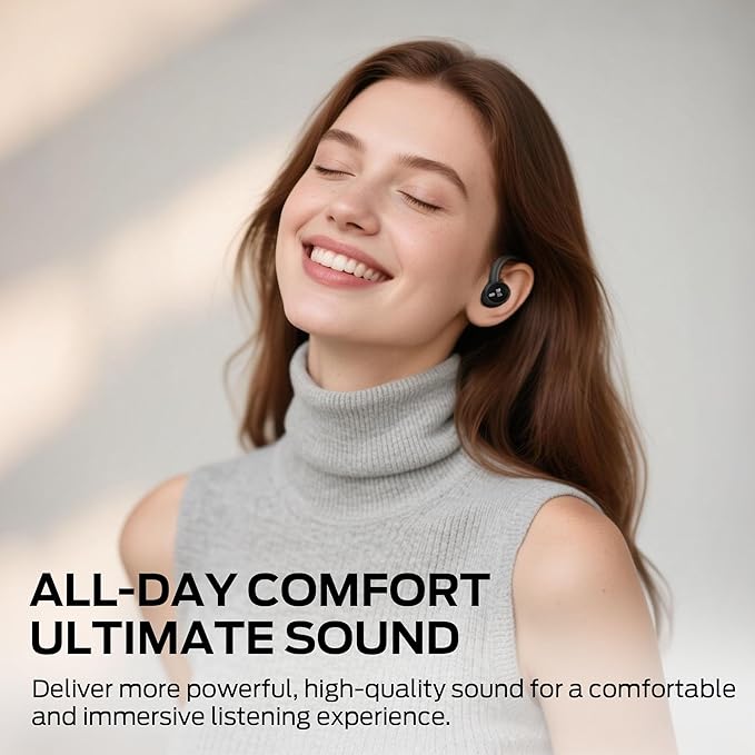 Monster N-Lite 216 Wireless Earbuds, Sports Earbuds with Earhooks, Noise Cancelling Headphones, Stereo Deep Bass Over Ear Buds 48H Playtime, IPX6 Waterproof Earphones for Sports/Running/Workout（Black）