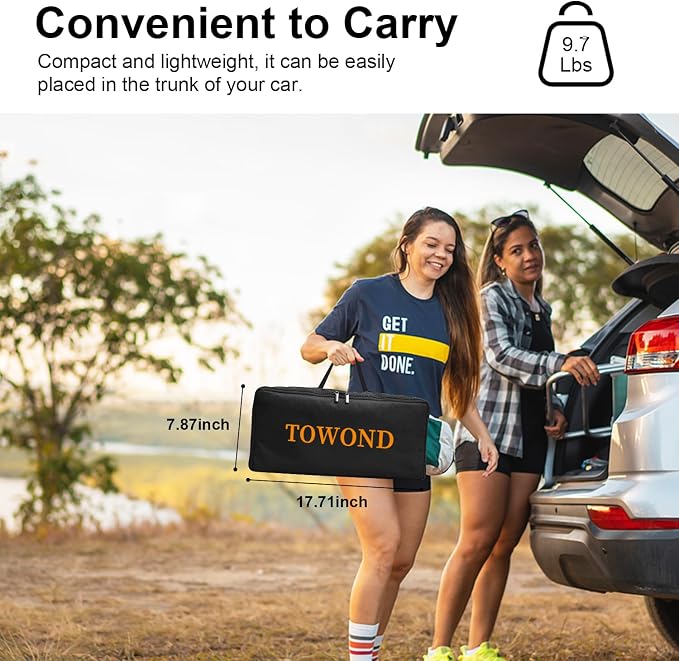 Projector Screen with Stand, TOWOND 120 inch Portable Projector Screen Black Backing, Outdoor Movie Screen 16:9 4K HD Wrinkle-Free Projection Screen with Carry Bag for Backyard Sports Viewing Parties
