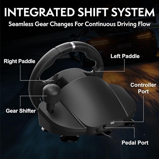 Nitho Drive Pro V200 PC Gaming Racing Wheel with Pedals and Shifter, Steering Wheel Compatible with PC, PS4, Switch 2/Switch, Xbox Series X|S and Xbox One, 270° Car Driving Simulator with Vibration