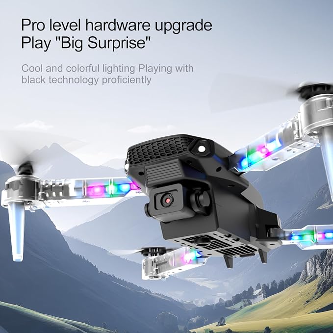 ikaufen E88 Drone No screen control, Camera for Adults RC Drone With 720P HD Dual Camera WiFi FPV Foldable Quadcopter Aircraft +2 Battery (E88 No screen control+ 2 Battery)