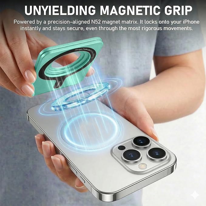 1ST IDEA Magnetic Tripod for iPhone, Aluminium Phone Tripod Stand Compatible with Magsafe iPhone 17/16/15/14/13/12 Series, Foldable Strong Magnetic Phone Stand (Ocean Blue)
