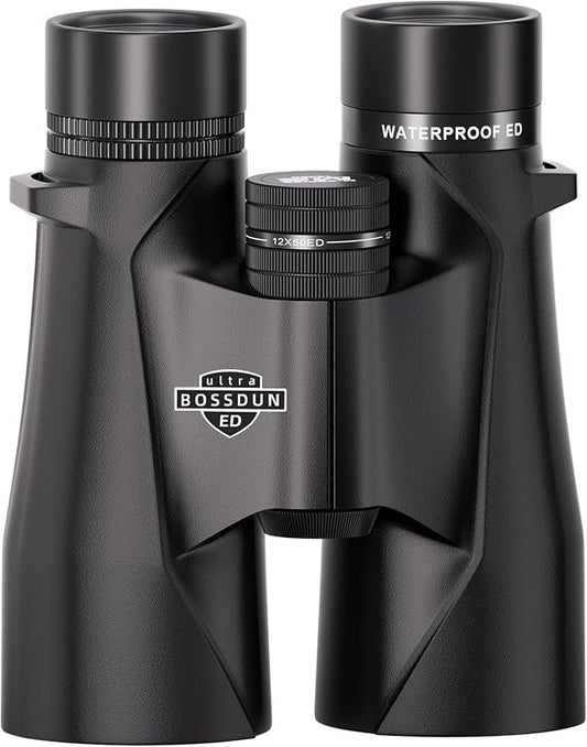 12x50 Binoculars for Adults, ED Professional/Waterproof Fogproof Optics Binoculars with Low Light Night Vision, Durable and Clear FMC BAK4 Prism Lens, for Birds Watching Hunting Traveling