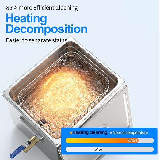 Granbo Ultrasonic Cleaner 10L 240W Jewelry Cleaner Ultrasonic Machine 40kHz with Heater Timer and Degassing,110V Digital Ultrasonic Jewelry Cleaner for Jewelry Glass Eyeglass Dental Parts Cleaning