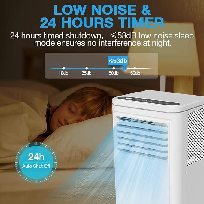 Electactic 10000 BTUs Portable Air Conditioners for Room up to 450 Sq. Ft, Air Conditioners Portable with Cool/Fan/Dry/Sleep Mode, 24H Timer, Remote Control, Window Kit