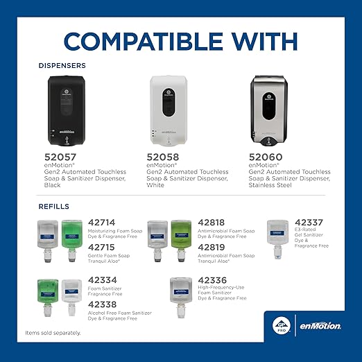 enMotion Georgia‑Pacific (by GP PRO) Gen2 Automated Touchless Soap and Sanitizer Dispenser, Stainless Finish, 52060