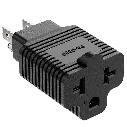 [10Pack] 4-in-1 15 Amp Household AC Plug to 20 Amp T-Blade Adapter,5-15P to 5-20R,5-15P to 6-15R,5-15P to 6-20R, 4 in 1 AC Power Adapter,15A 125V to 20A 250V Adapter,15A to Double T-Blade Adapter.