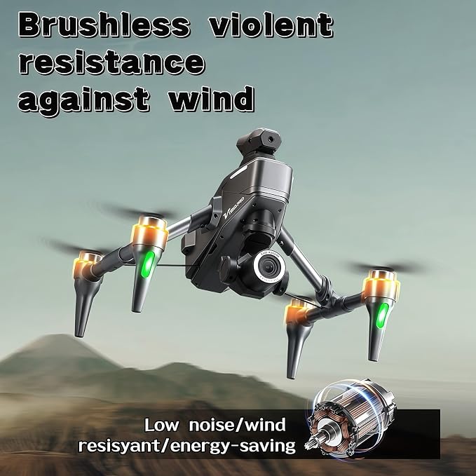 V196 GPS Drone with 1080P HD Camera, Two-batteries, Brushless Motor, Altitude Hold, One Key Take Off/Landing, with Black Outdoor Carrying Case.