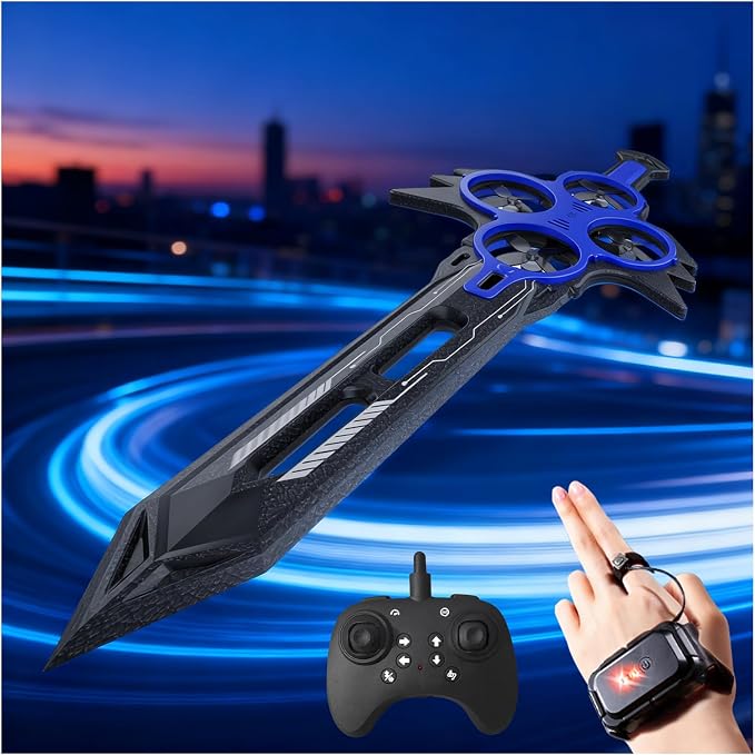 Flying Sword RC Airplane, Flying Dagger Remote Control Airplane Drone for Kids Adults 8-16, Gesture Control Planes with 360° Flip Fighter Jet Toy, Stunt Roll, Gifts for Kids Boys Girls, Large