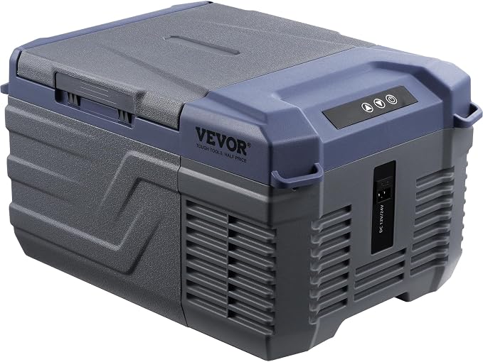 VEVOR Car Refrigerator, 12 Volt Car Refrigerator Fridge, 9 L Single Zone Portable Freezer Cooler, -4℉-68℉ Adjustable Range, 12/24V DC and 100-240V AC Compressor, for Outdoor, Camping, RV