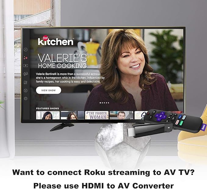 HDMI to AV Converter HDMI to RCA Composite Converter Adapter, Support PAL/NTSC, Support 1080P, Compatible with Roku/Fire Sitck/PS4/Xbox/Spectrum Box/Old Sanyo TV/Old LG TV/Old CRT ect.