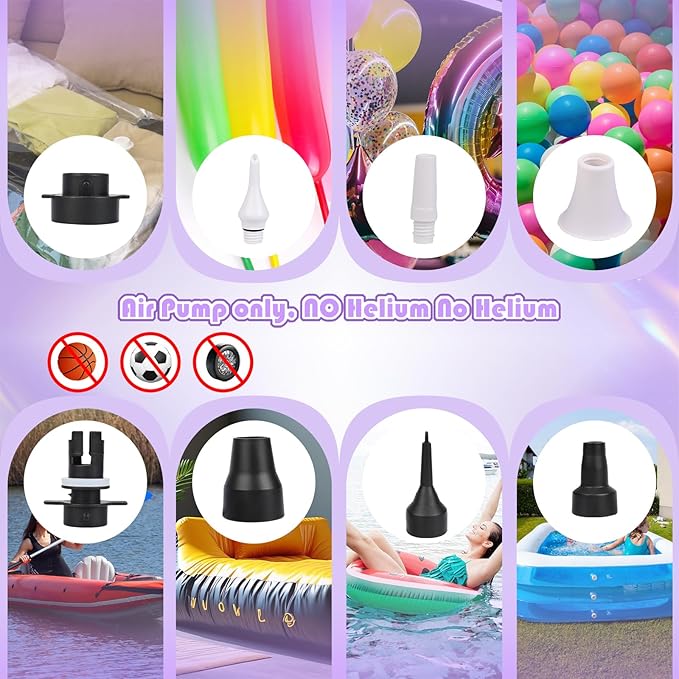 Electric Balloon Pump, Portable Electric Balloon Blower Machine Balloon Air Pump Dual Nozzle 110V 600W Balloon Inflator for Party Decorations