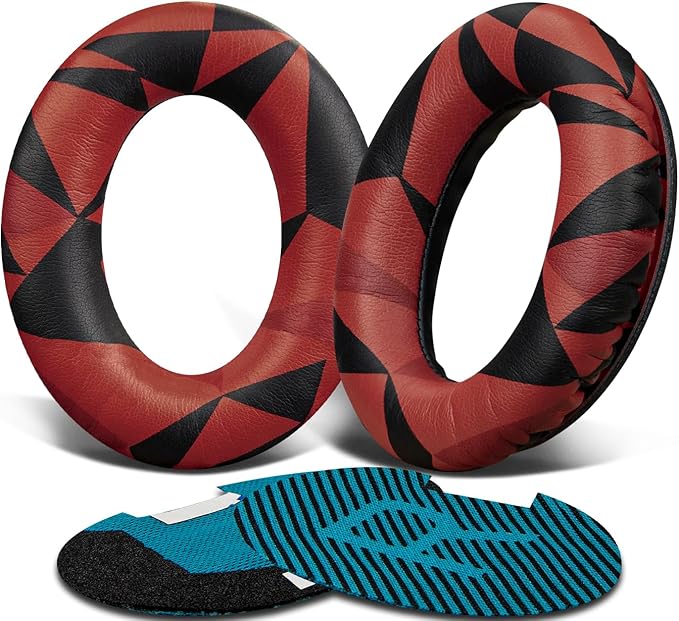 SoloWIT Protein Leather Earpads Cushions for Bose Headphones, Replacement Ear Pads for Bose QuietComfort 15 QC15 QC25 QC2 QC35/Ae2 Ae2i Ae2w/SoundTrue & SoundLink Around-Ear Series - Red Storm