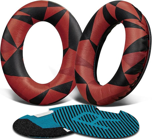 SoloWIT Protein Leather Earpads Cushions for Bose Headphones, Replacement Ear Pads for Bose QuietComfort 15 QC15 QC25 QC2 QC35/Ae2 Ae2i Ae2w/SoundTrue & SoundLink Around-Ear Series - Red Storm