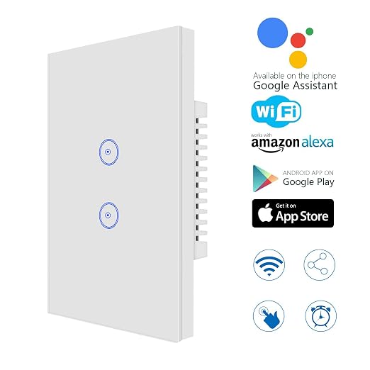 Jinvoo WiFi Wall Light Touch Panel Switch, 3 Way, Remote Control by Smart Phone,No Hub Required, AC 120V, Works with Amazon Echo, Google Home, Black