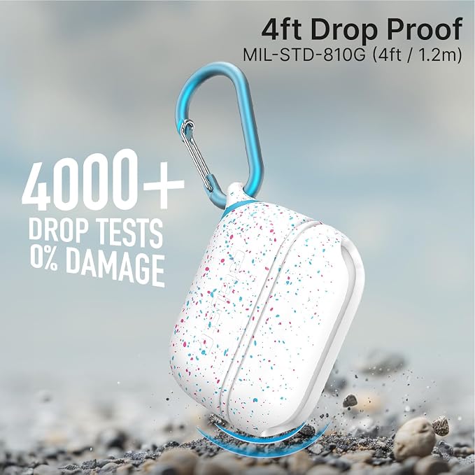 Catalyst Case for AirPods Pro 3, Waterproof IP67 & Drop-Proof Silicone Case Cover for Apple Airpod Pro 3, Wireless Charging Compatible, One-Piece Design with Carabiner for Active Lifestyles