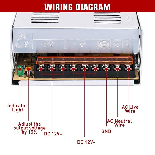 Nilight AC 110V/220V to DC 12V Voltage Converter 30A 360W Switching Power Supply Adapter Transformer Low Voltage Output LED Driver for LED Strip Light Radio CCTV Camera Security Video System